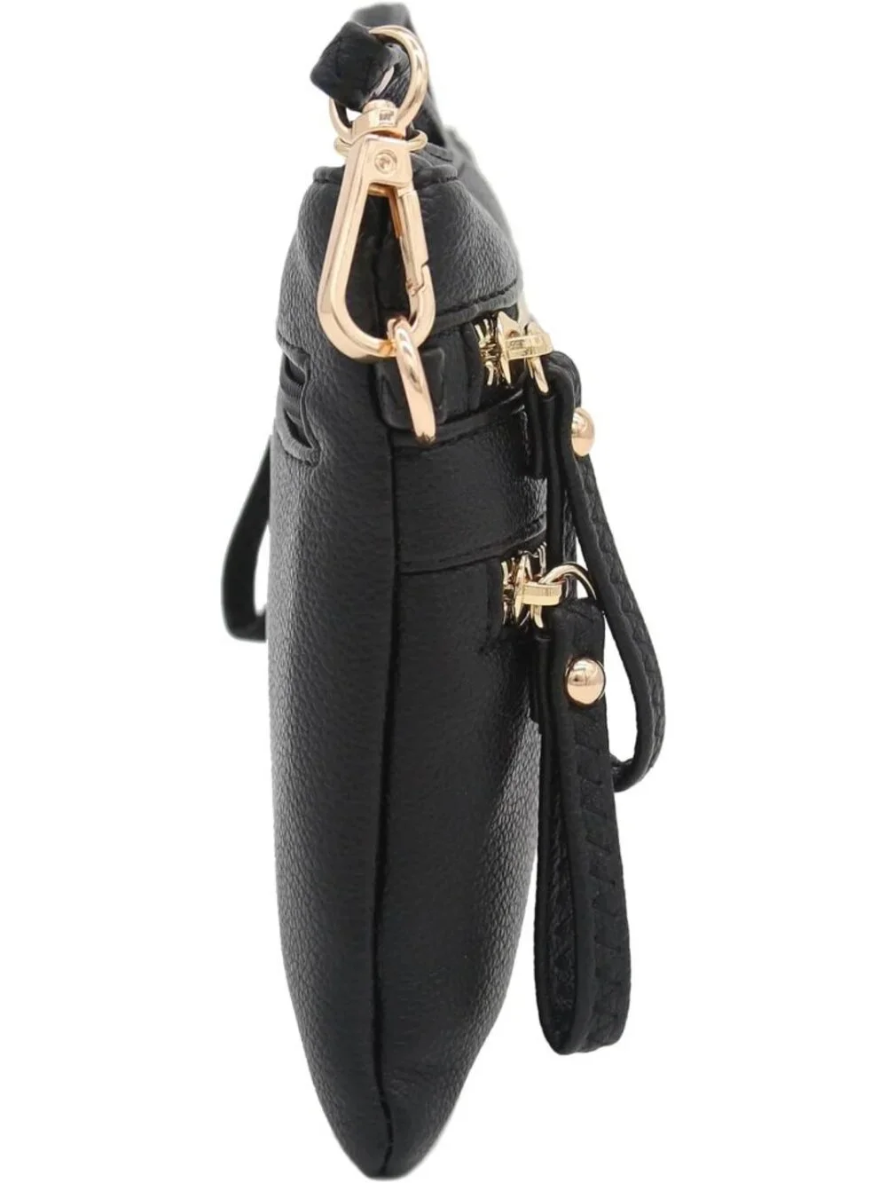 Stylish Multi-Zipper Pocket Small Wristlet Crossbody Bag for Everyday Use
